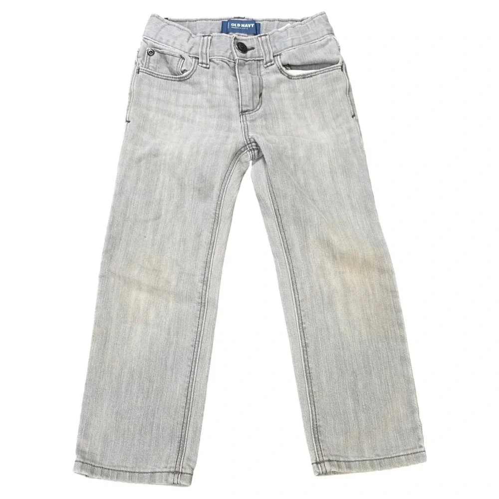 Old‎ Navy Skinny Jeans Adjustable Waist Boy's Size 4T Gray Light Wash